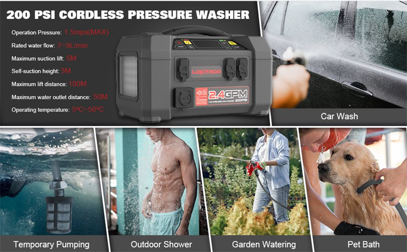 AW401洗車(chē)水槍充氣泵12V應(yīng)急啟動(dòng)電源一體機(jī)